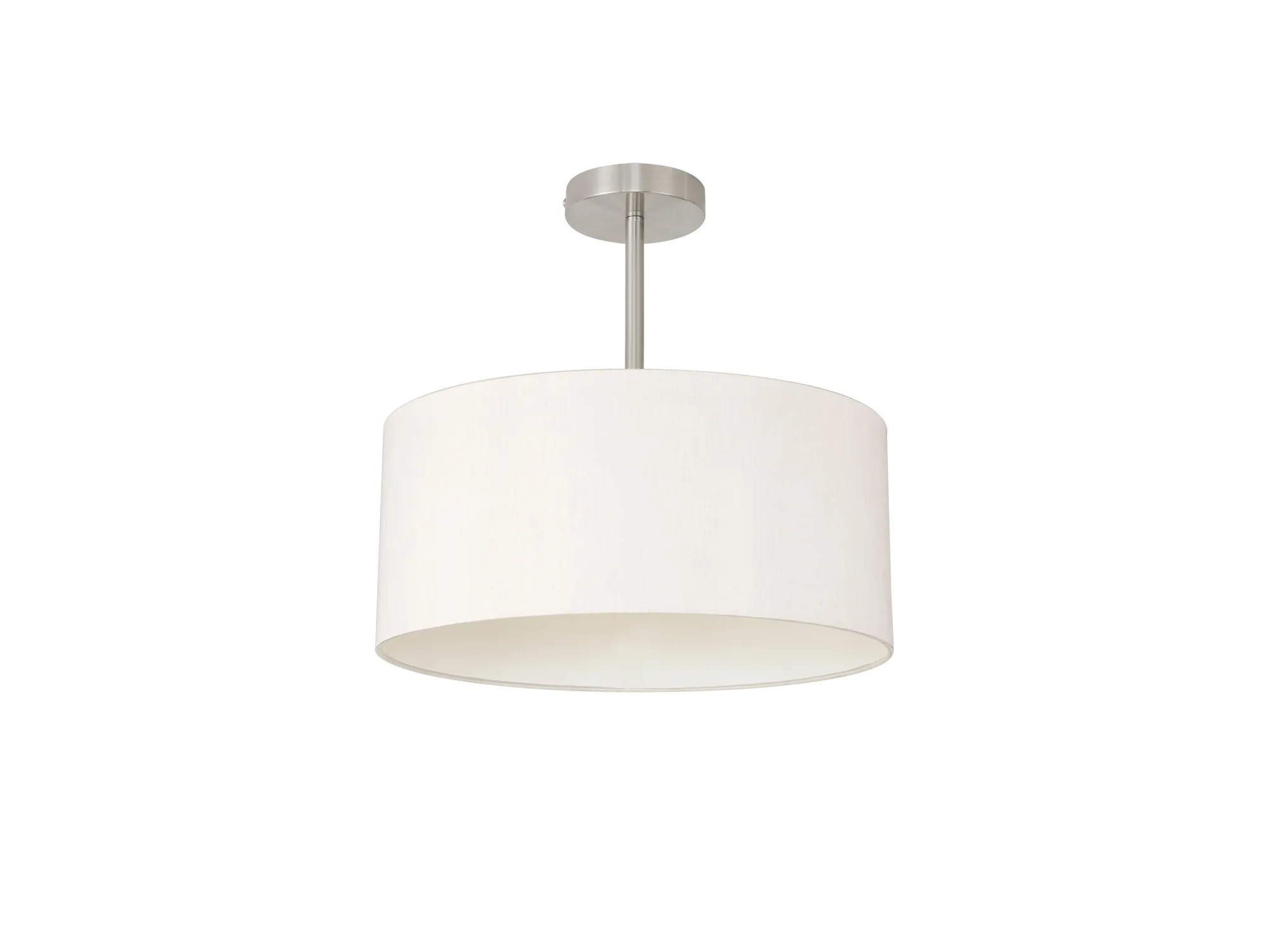 Baymont 40cm Semi Flush 1 Light Satin Nickel, Nude Beige/Moonlight DK0248  Deco Baymont